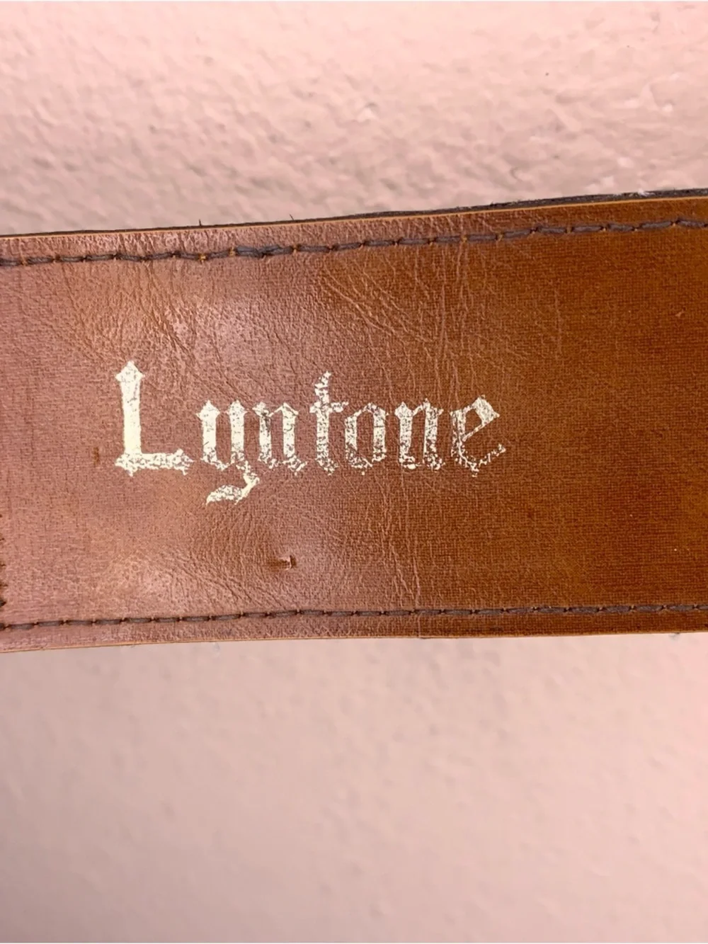 Vintage Lyntone Tan Brown Leather Belt Western Floral Accent Painted Steerhide